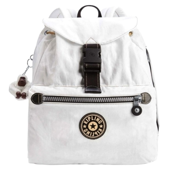 Kipling White Backpack with Black Details - Picture 1 of 9